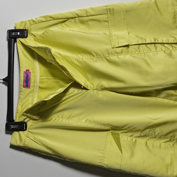 EDIKTED Flourescent Yellow Wide Leg Cargo Pants Size Medium - Picture 9 of 16